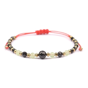 Bransoletka czarny TURMALIN CHRYZOLIT OLIWIN PERIDOT PERYDOT HEMATYT